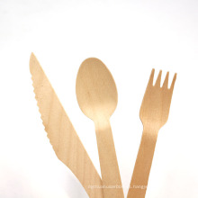 los mejores utensilios de madera desechables respetuosos del cuchillo de la bifurcación de la cuchara de Eco para comer